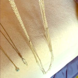 Skinny silver layered necklace